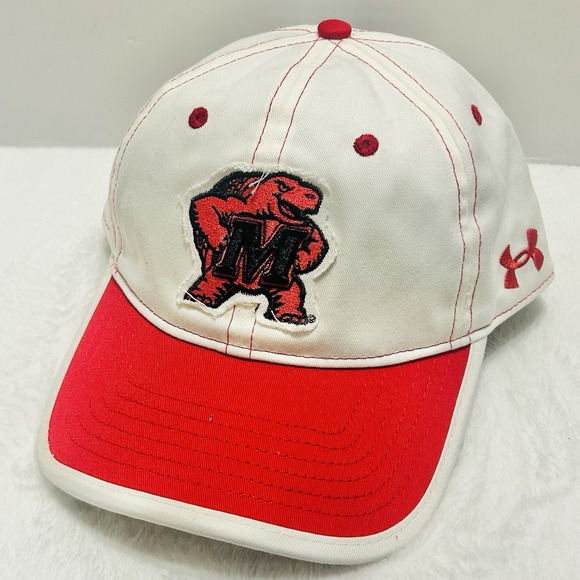 Under Armour Maryland‎ Terrapins Iconic Hat Cap Adjustable Strap White NCAA - Picture 1 of 5